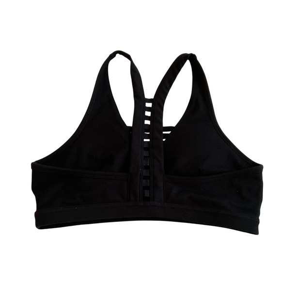 Abercrombie & Fitch Racer Back Run Bra Sz M Black Gym Fitness Workout Sporty - Picture 2 of 7